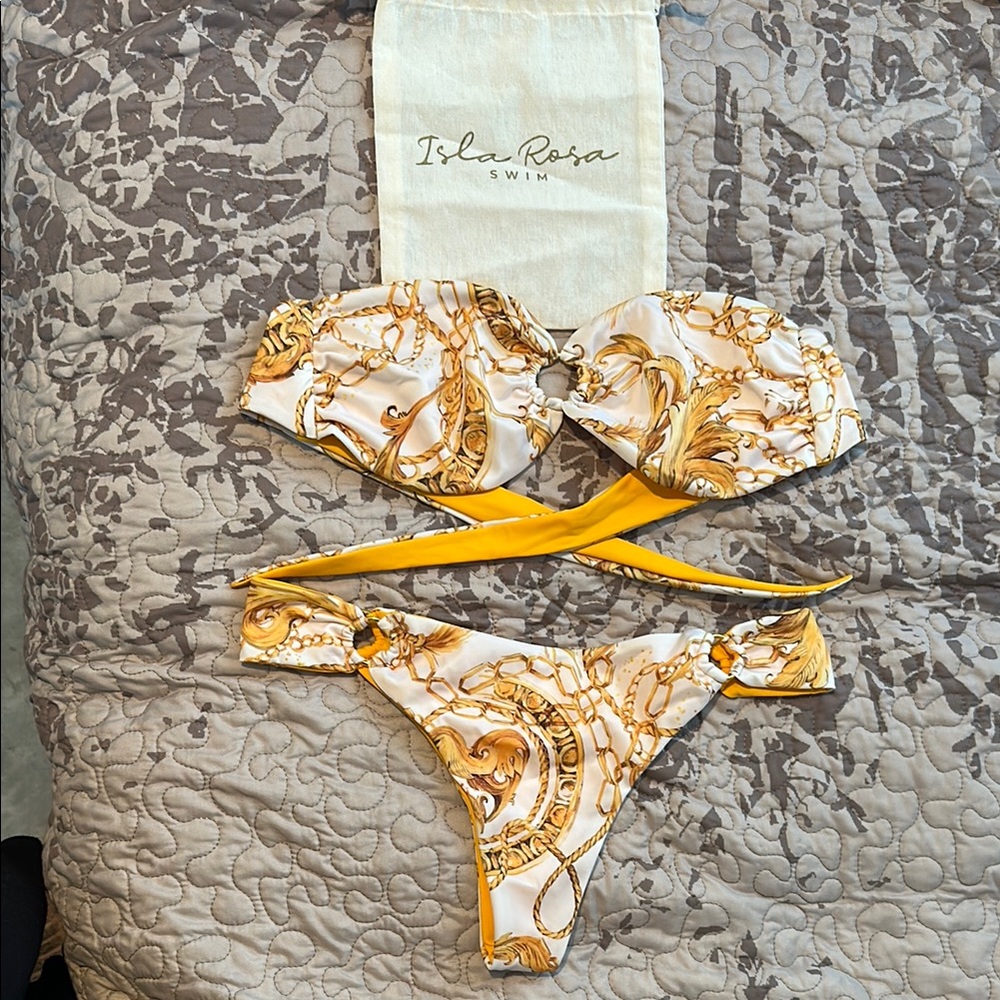Yellow and White Bikini from Isla Rosa Swim